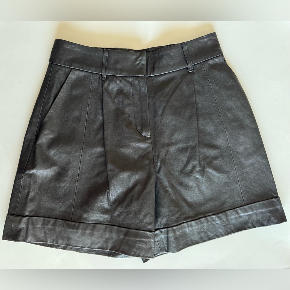 Club Monaco Rey Lambskin Shorts - Picture 2 of 5